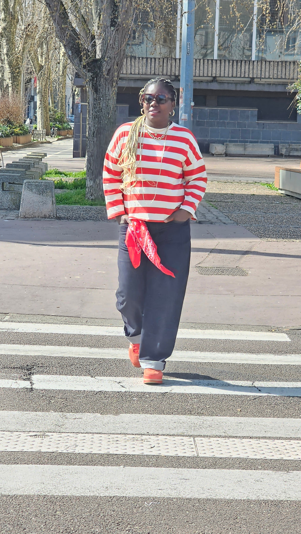 T-shirt Yves à rayure rouge