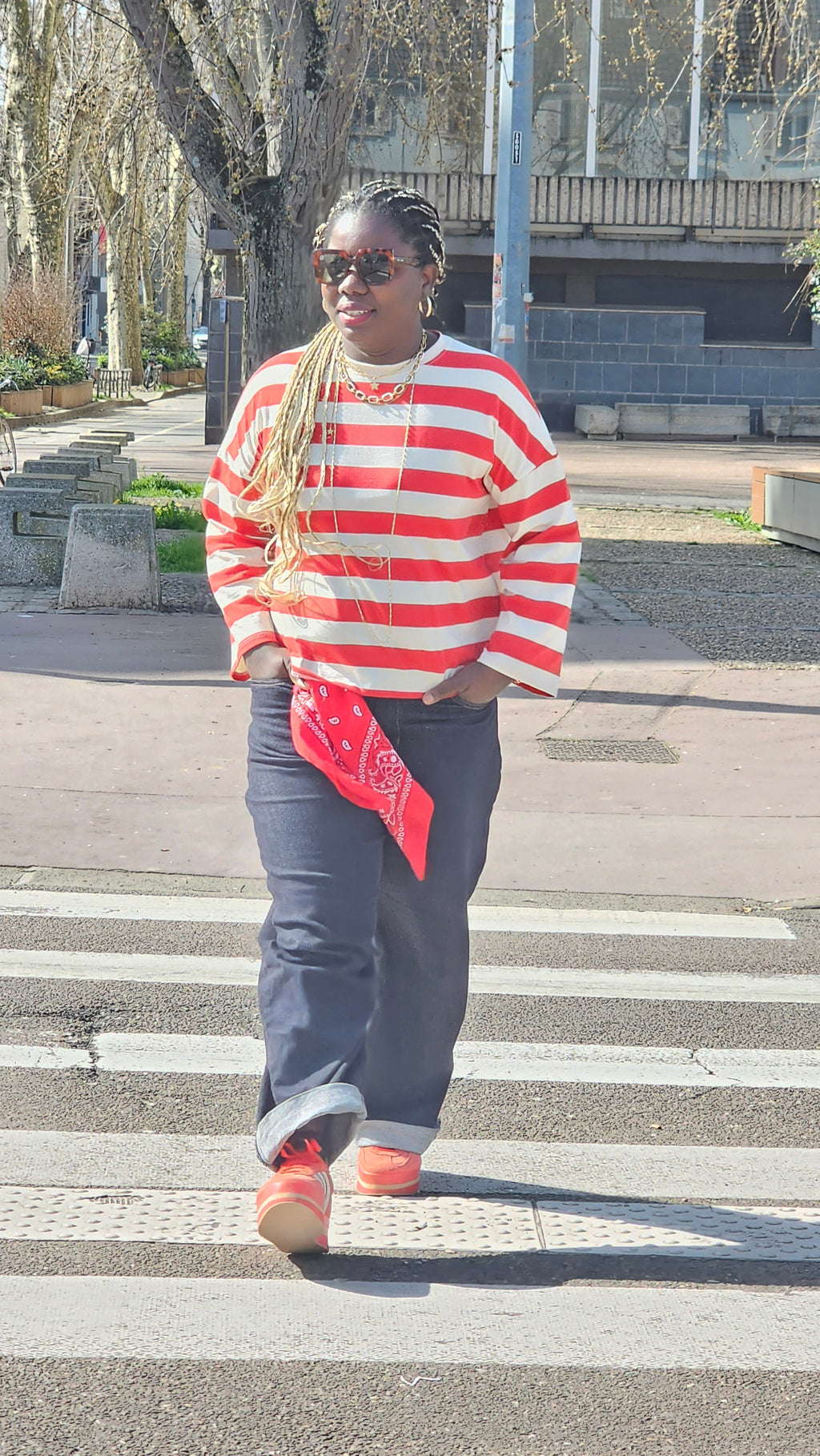 T-shirt Yves à rayure rouge