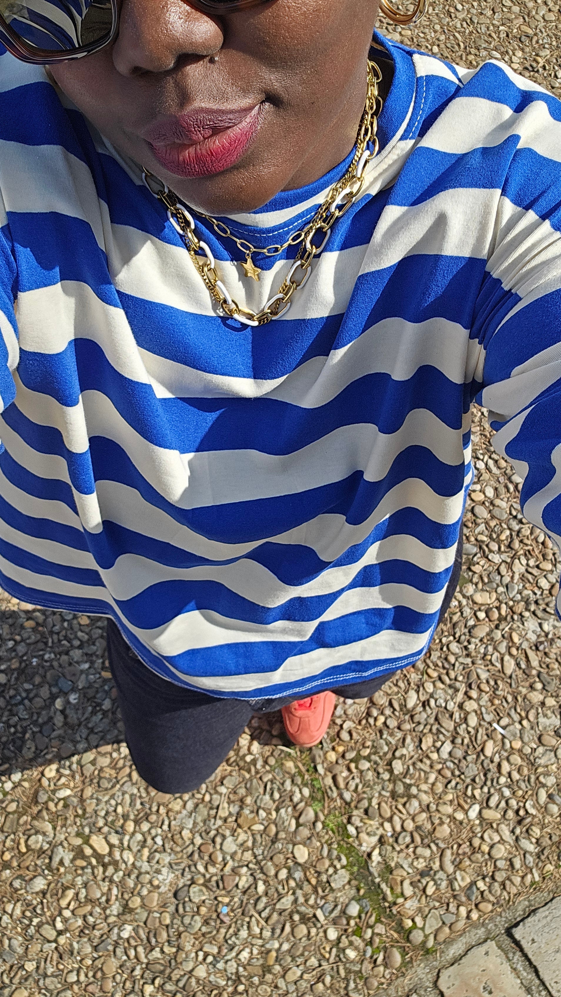 T-shirt Yves à rayures bleu