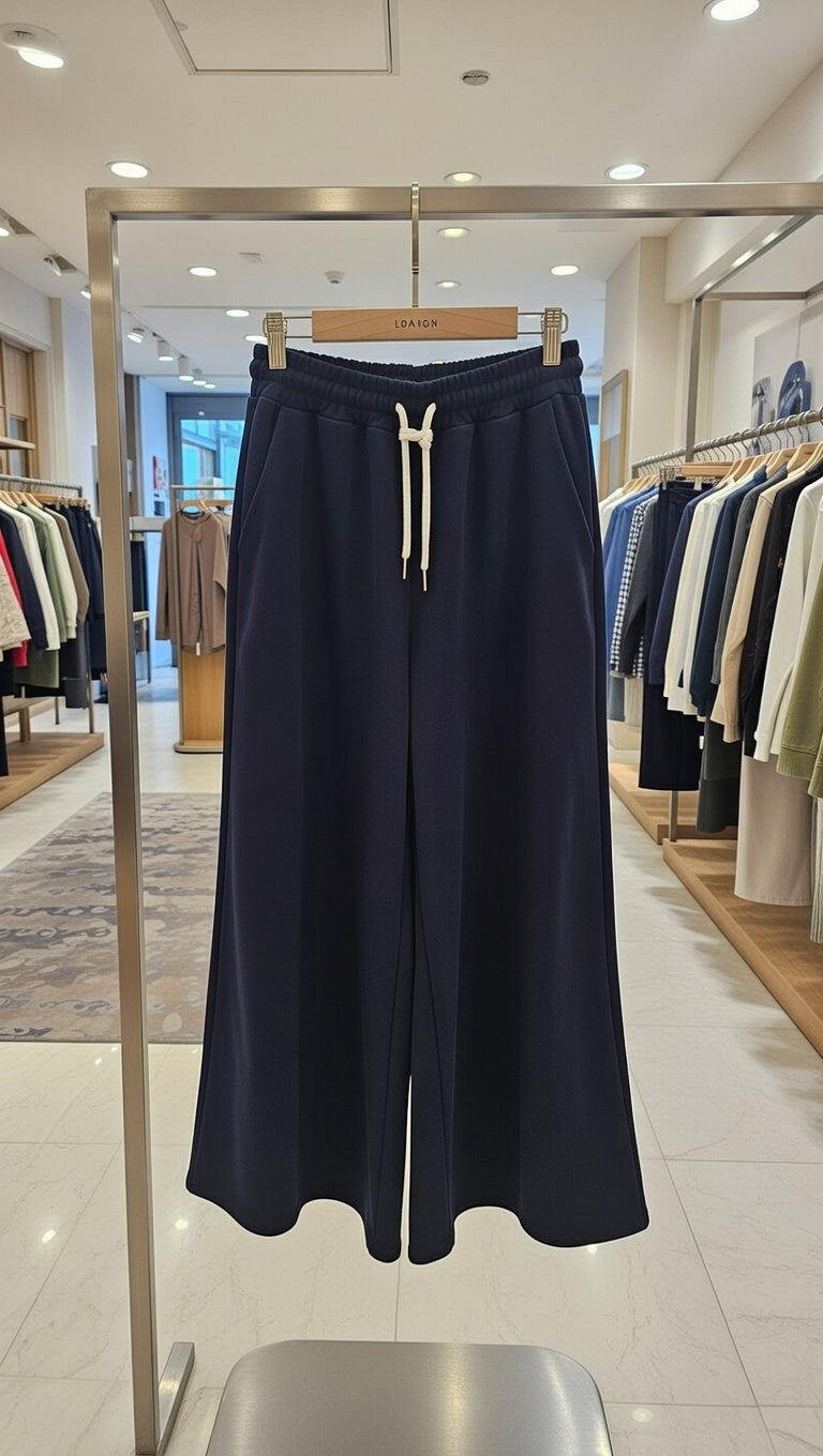 Pantalon Jogging large Bleu Marine