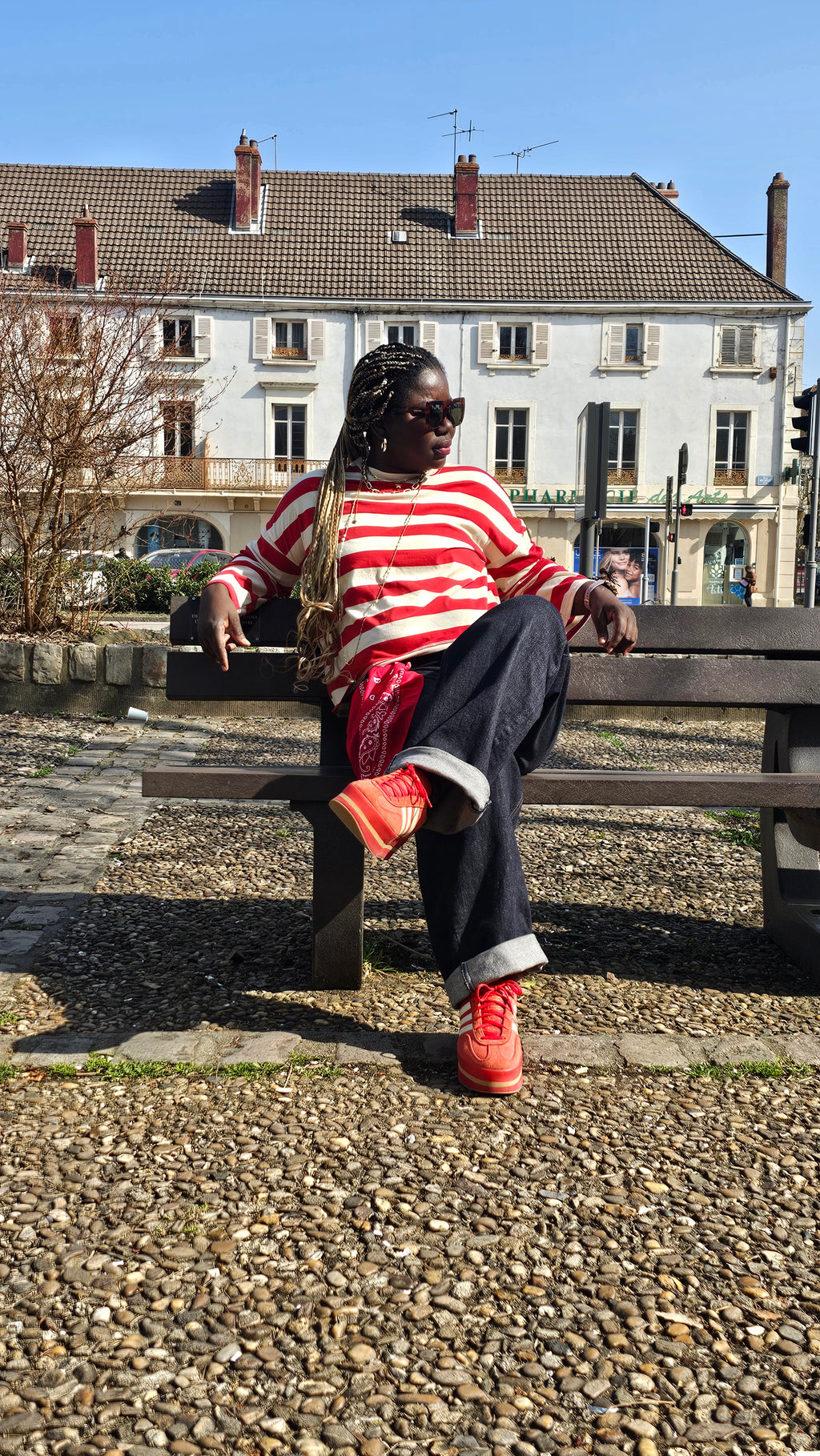 T-shirt Yves à rayure rouge