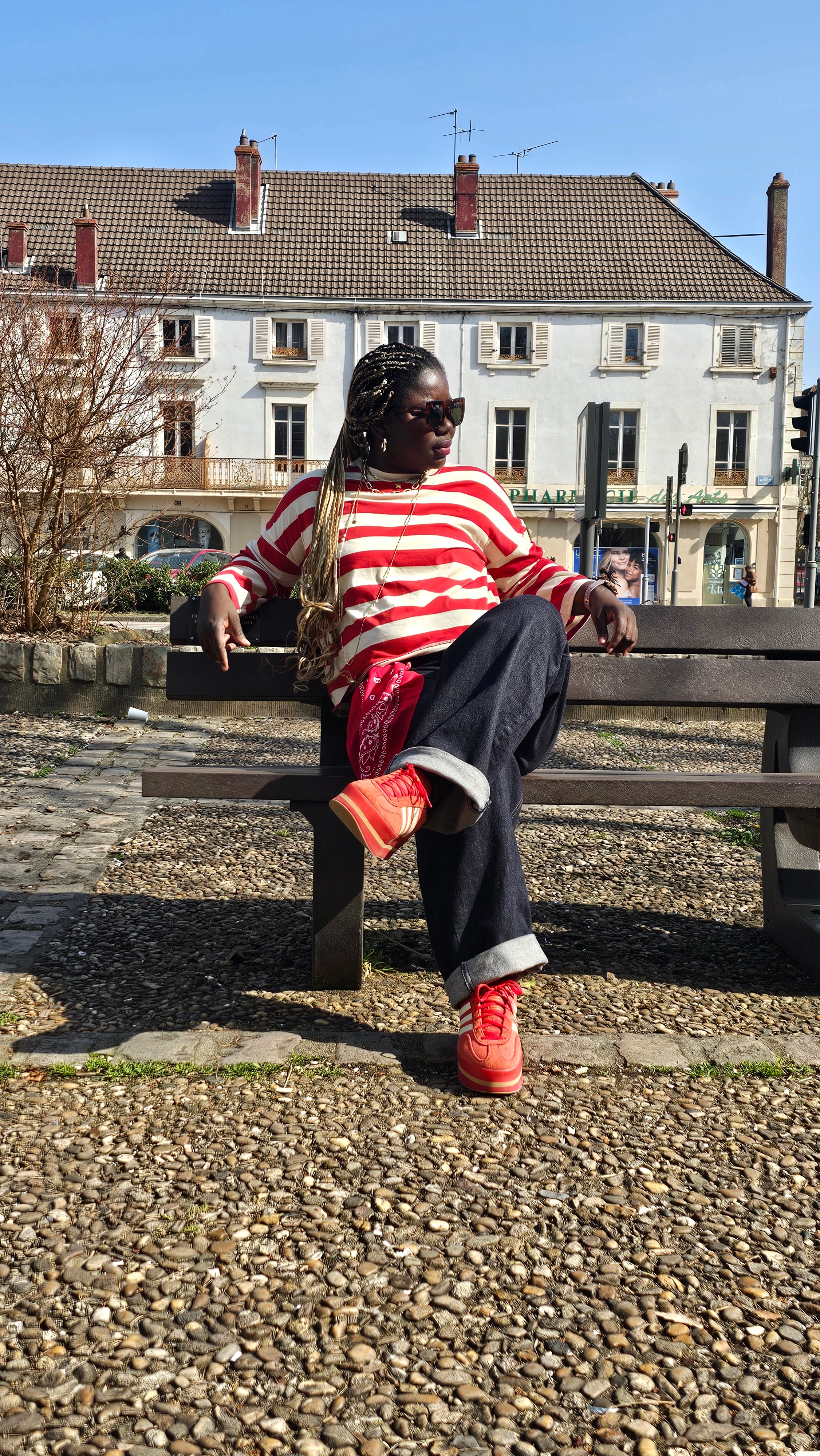 T-shirt Yves à rayure rouge