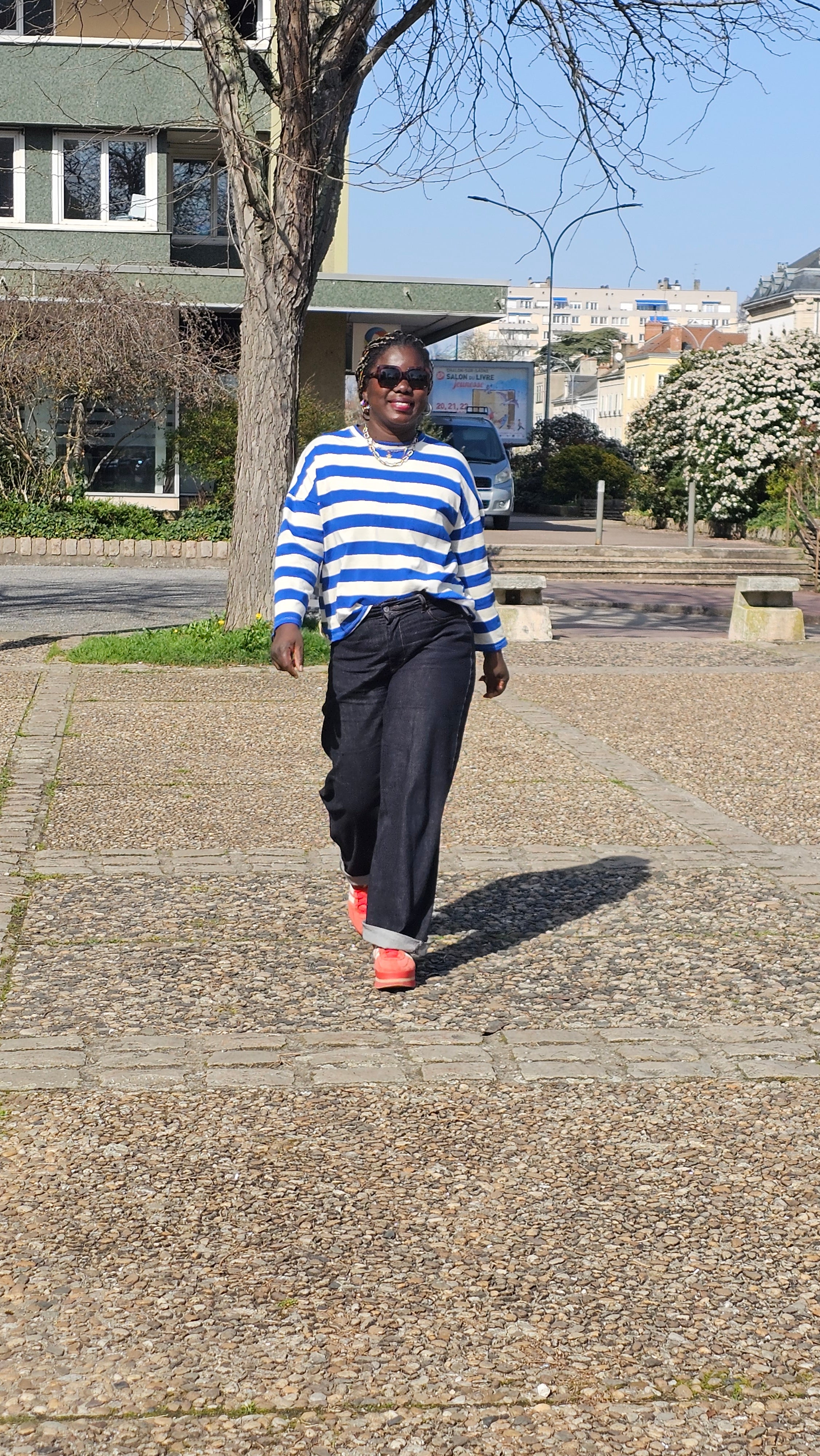 T-shirt Yves à rayures bleu